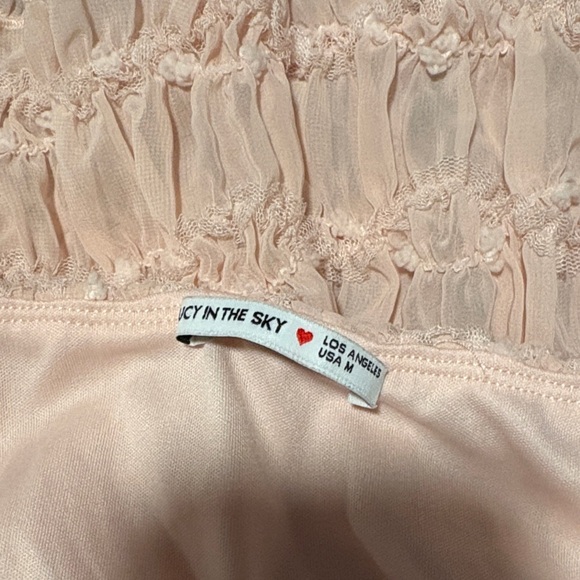 Lucy in the Sky Peach Ruffle Tank Top - Picture 3 of 3